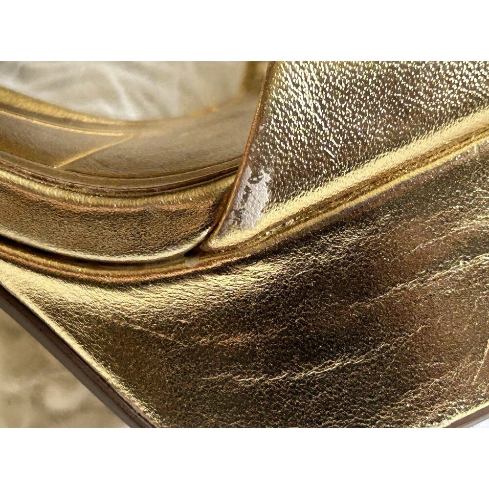 Zara Gold Platform Block Heel Sandals - Picture 13 of 14